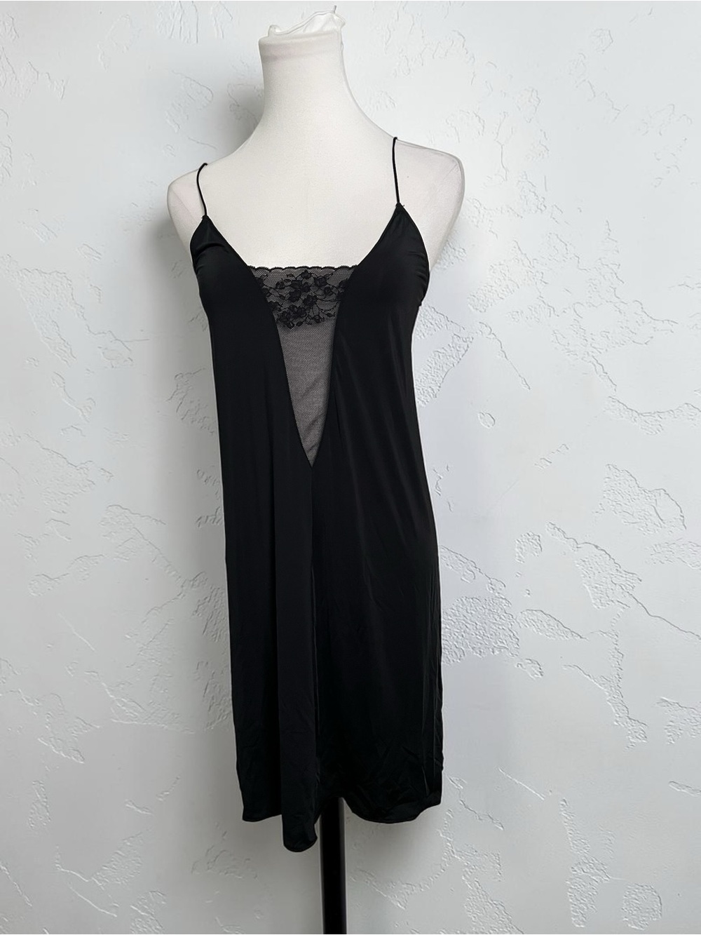 NWT Natori Luxury Black Slip Dress | Designer Lingerie Nightgown M